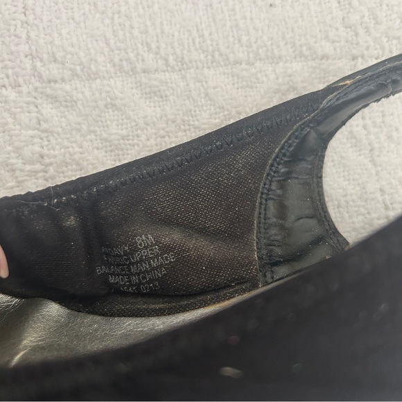 Anne Klein Slingback Wedge Shoes Black Glossy Toe Cap Comfort Davy size 8 - Picture 7 of 14